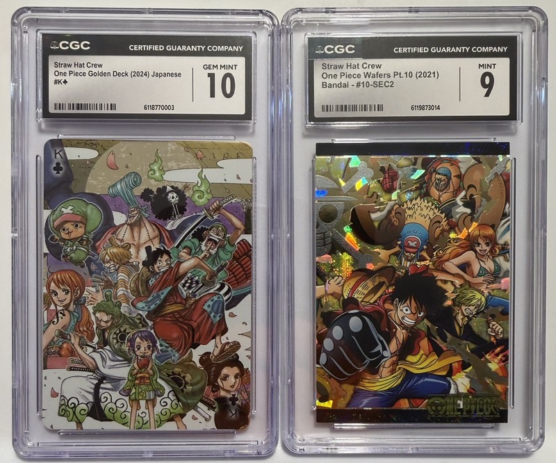 One Piece CGC Slab Lot – 2 Graded Cards - Straw Hat Crew