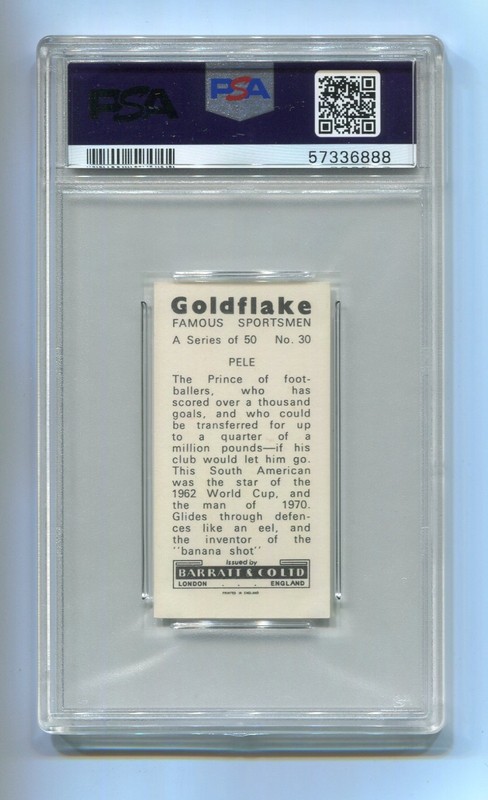 1971 Barratt & Co. Goldflake Famous Sportsmen 30 Pele Brazil PSA 7 Near Mint NM view 2