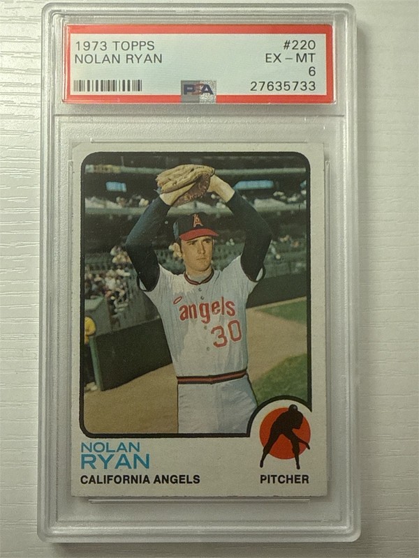 Topps 1973 Nolan Ryan #220 PSA 6 California Angels Baseball Trading Card