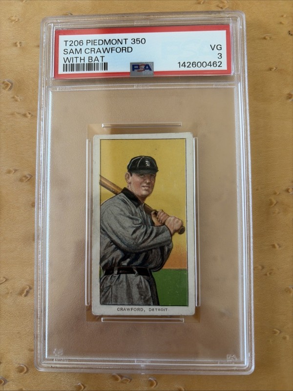 T206 Sam Crawford PSA 3 VG Piedmont 350 With Bat