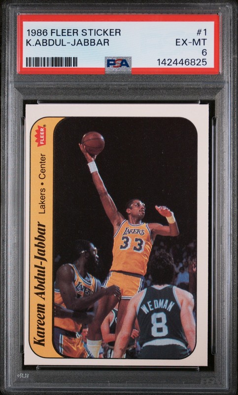 1986-87 Fleer #1 Kareem Abdul-Jabbar PSA 6 EX-MT