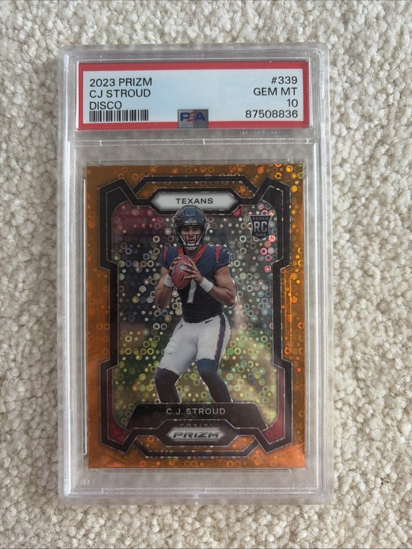 2023 Panini Prizm Orange DISCO CJ Stroud RC Rookie Card 339 PSA 10 Football C J