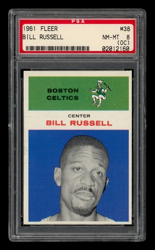 1961-62 Fleer Set-Break # 38 Bill Russell PSA 8 NM-MT (OC)