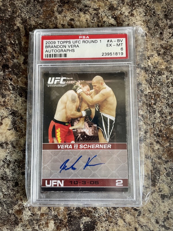 2009 Topps UFC Round 1 Brandon Vera Rookie Auto Top Psa Grade 6 Only 4 Graded