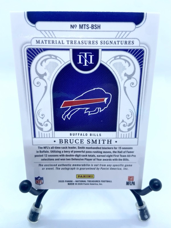 2025 National Treasures - Bruce Smith  Three Color Patch Auto /49 # MTS-BSH🔥🔥 view 2