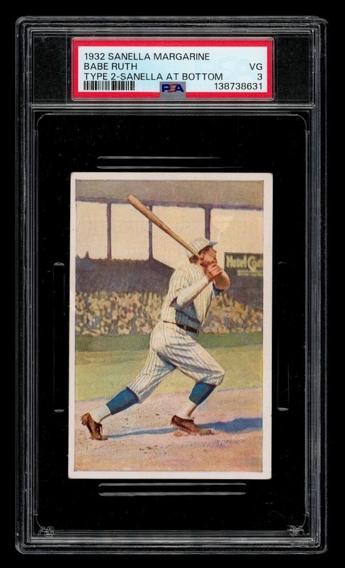1932 Sanella Margarine Type 2 Set-Break Babe Ruth Sanella At Bottom PSA 3 VG