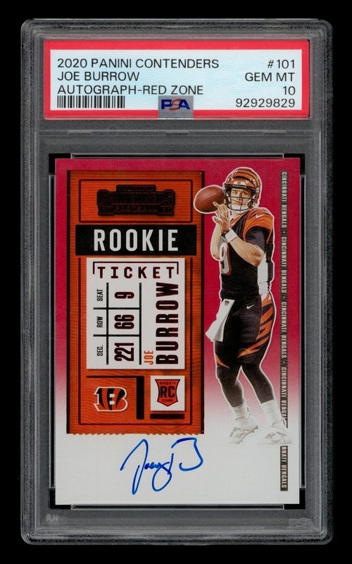 2020 Panini Contenders Red Zone: #101 Joe Burrow Autograph PSA 10 GEM MINT