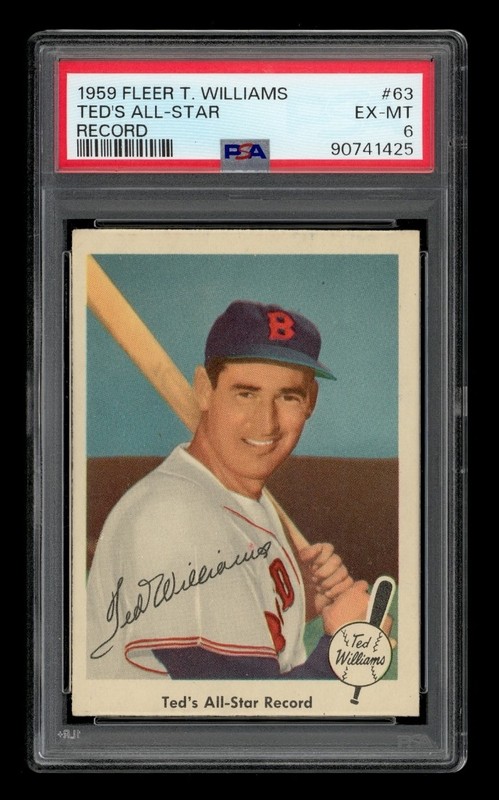 1959 Fleer Ted Williams Set-Break # 63 Ted's All-Star Record PSA 6 EX-MT