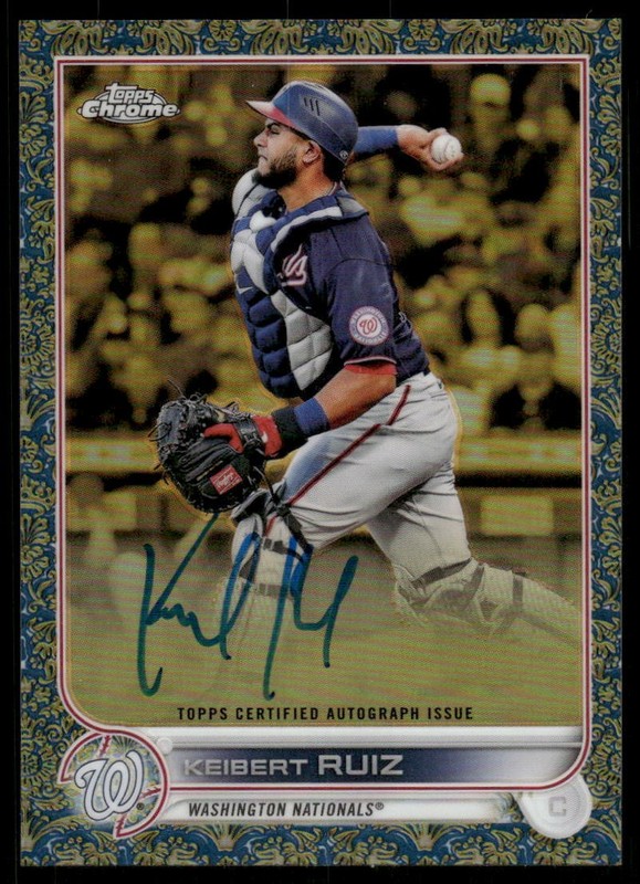 2022 Topps Gilded Coll Topps Chrome Gold Etch Blue Ref GEAKR Keibert Ruiz Auto50