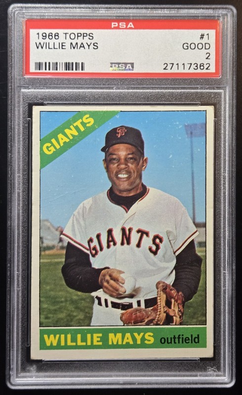 1966 Topps Wllie Mays #1 PSA 2