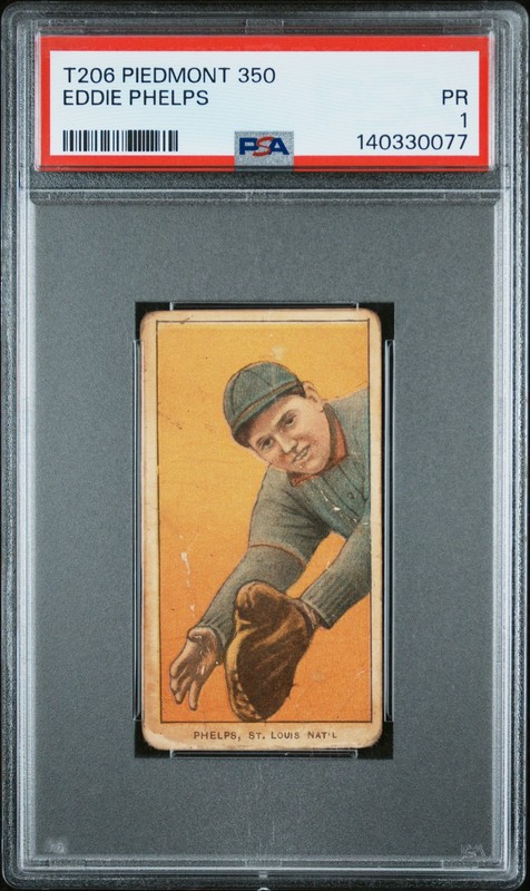 1909-11 T206 White Border Piedmont 350 Ed Phelps PSA 1 PR
