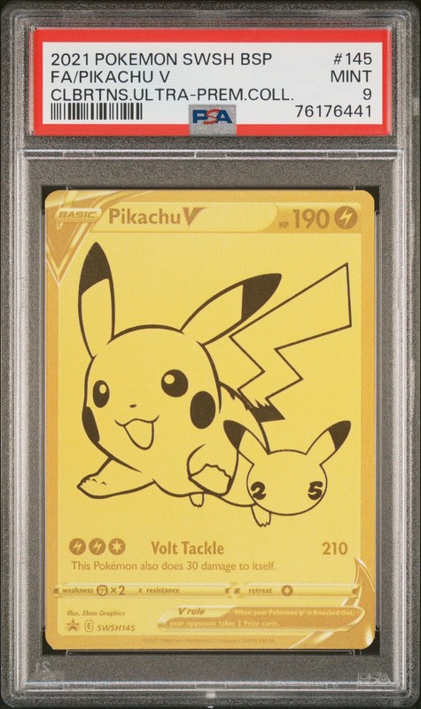 Pikachu V 145/102 Celebrations Upc Gold Promo Pokemon PSA 9
