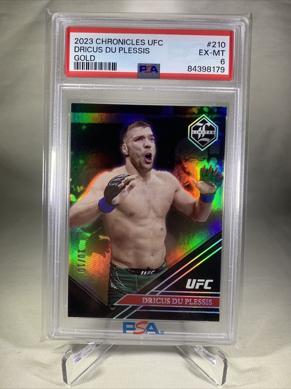 2023 Panini Chronicles UFC Limited Gold /10 Dricus du Plessis #210 PSA 6 MMA