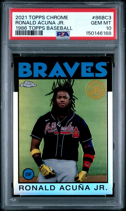 2021 Topps Chrome 1986 Topps Baseball Ronald Acuna JR. #86BC-3 PSA 10