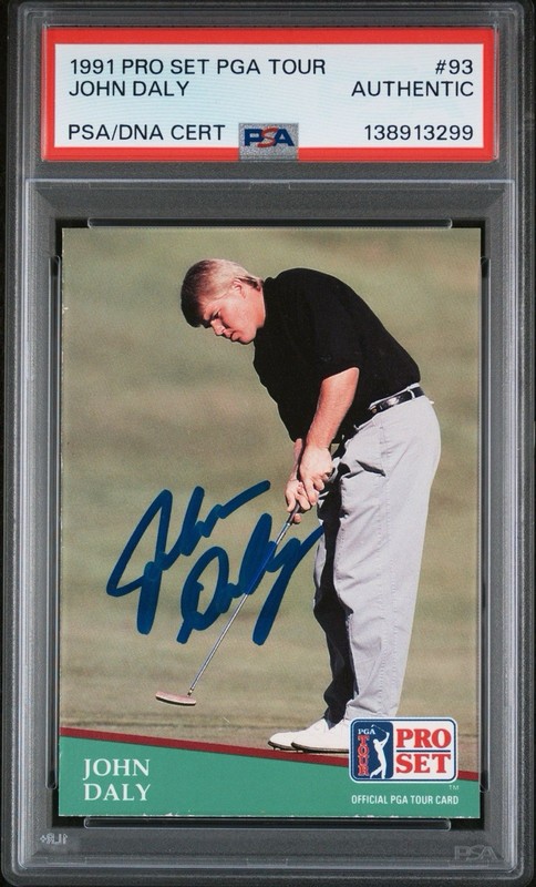 1991 Pro Set - John Daly #93 (RC) Signed Rookie Auto PSA/DNA Authentic view 1