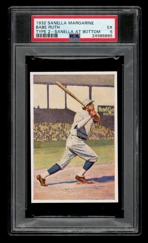 1932 Sanella Margarine Type 2 Set-Break Babe Ruth Sanella At Bottom PSA 5 EX