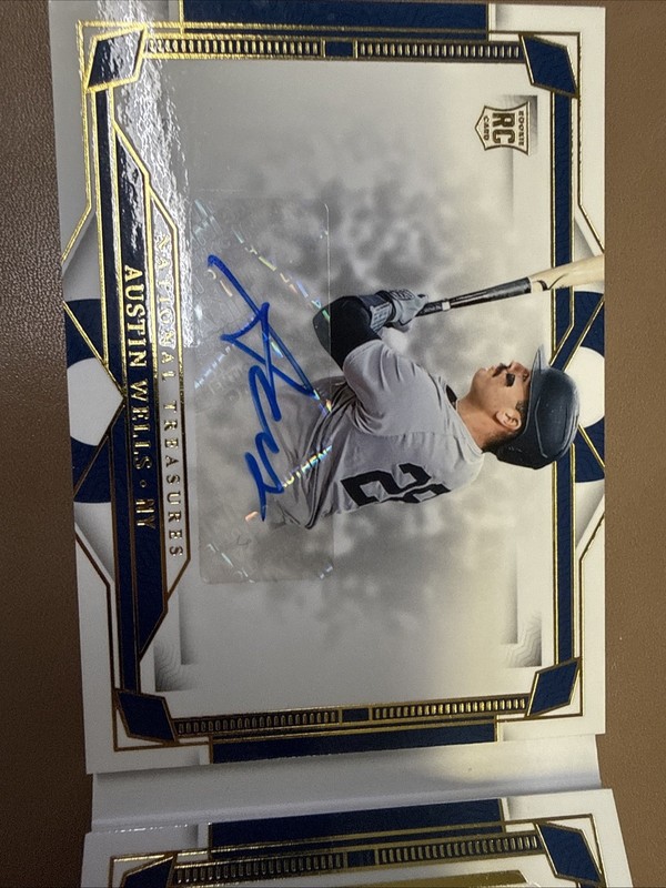 Austin Wells Auto 2024 National Treasures Jumbo Patch Autograph RPA Booklet /10 view 2