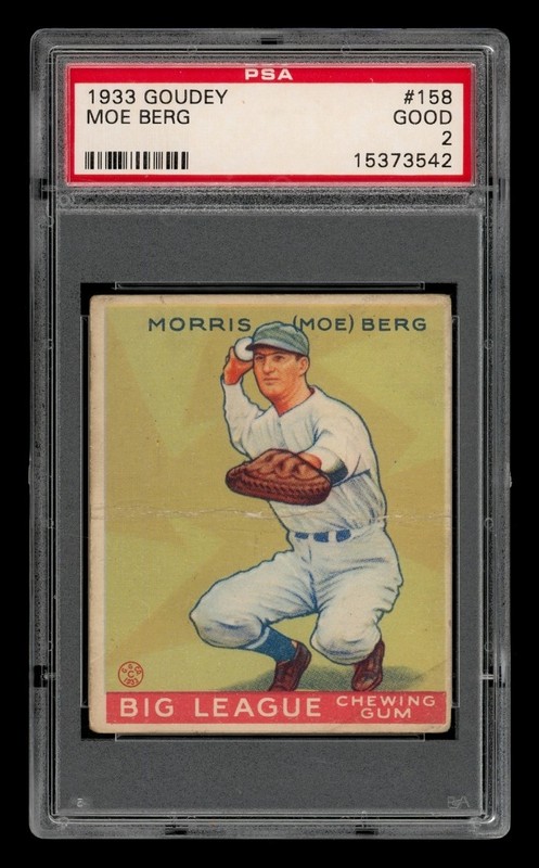 1933 Goudey Set-Break #158 Moe Berg PSA 2 GOOD