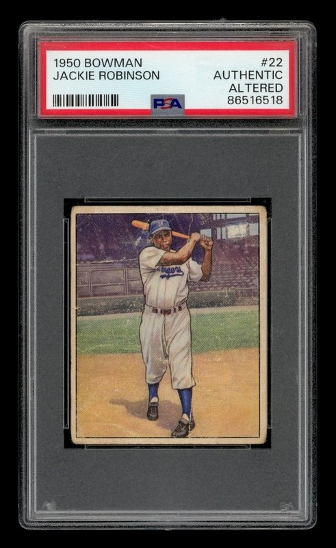 1950 Bowman Set-Break # 22 Jackie Robinson PSA AUTHENTIC ALTERED