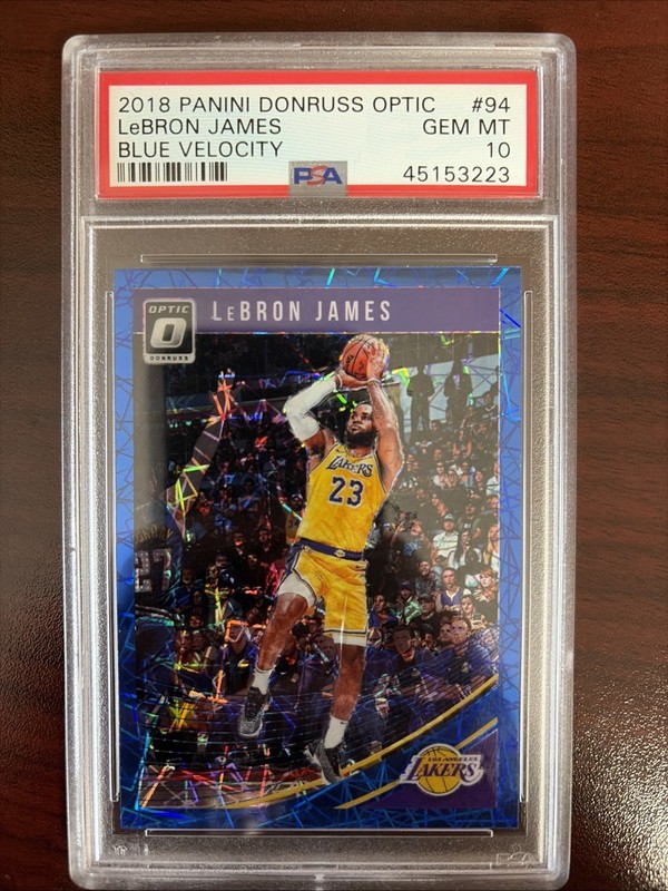 Lebron James 2018 Panini Donruss Optic Blue Velocity #94 PSA 10