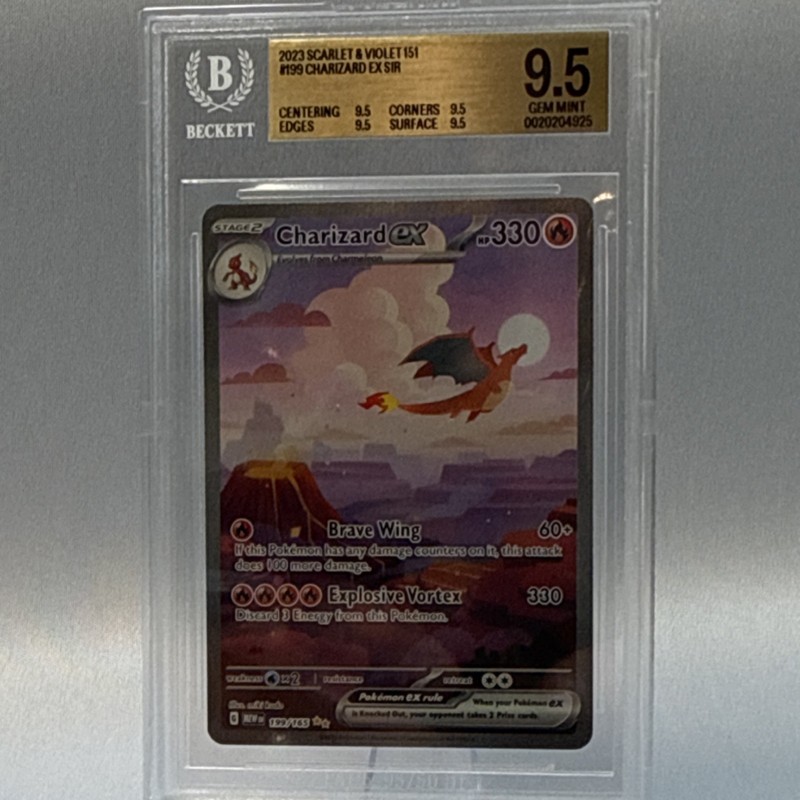 Pokemon TCG 2023 SV 151 Charizard ex 199/165 SIR Holo Beckett BGS 9.5