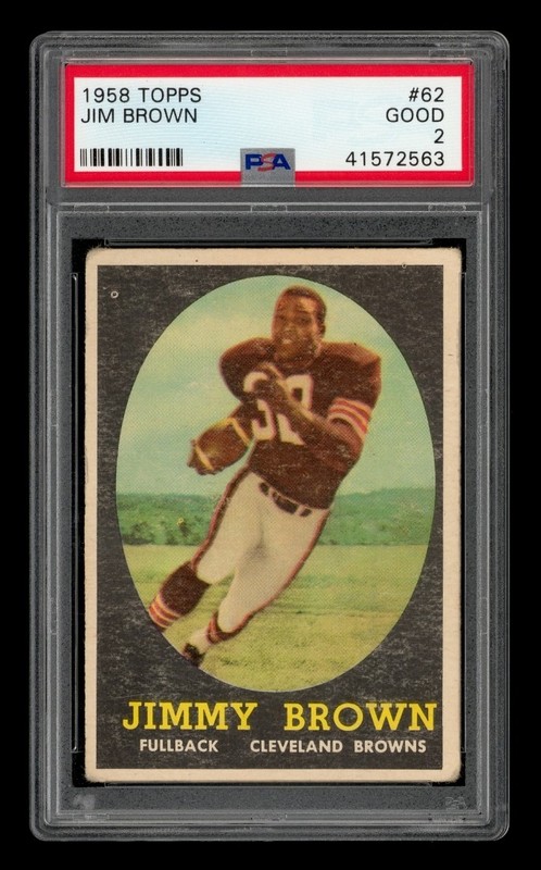 1958 Topps Set-Break # 62 Jim Brown PSA 2 GOOD
