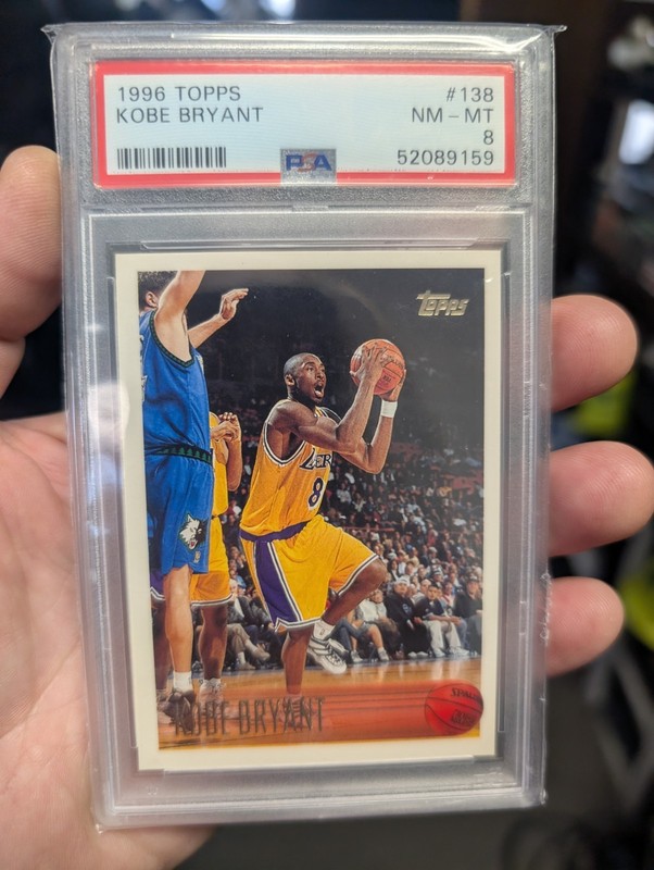 1996 Topps Kobe Bryant #136 PSA 8 NM-MT RC Los Angeles Lakers NEW SLAB!