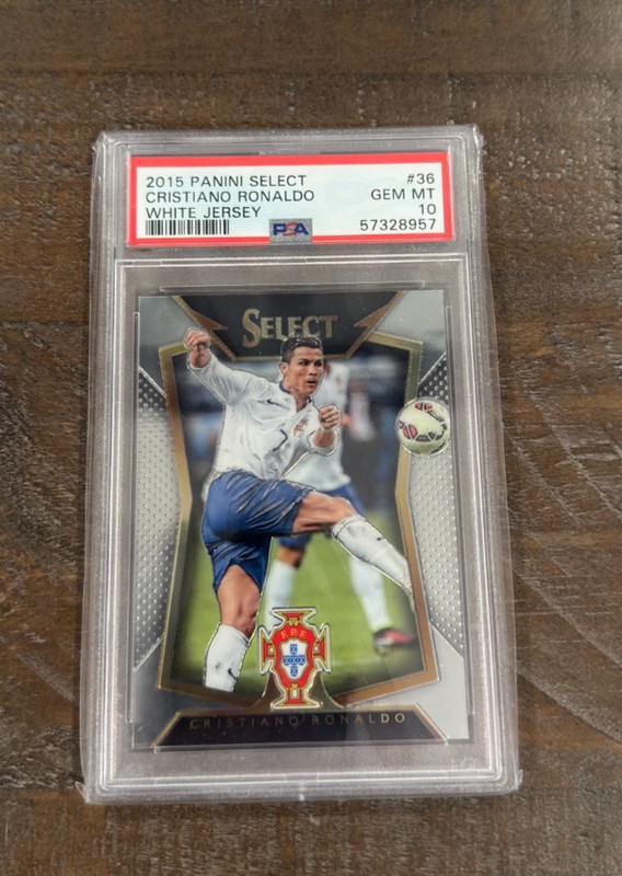 2015 Panini Select Cristiano Ronaldo White Jersey PSA 10 #36 Portugal