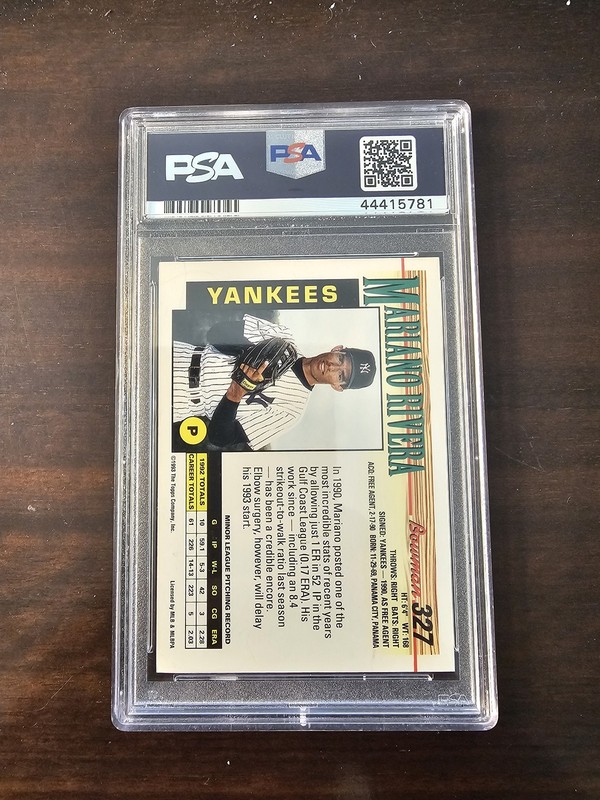 1993 Bowman #327 Mariano Rivera PSA Authentic Auto Signed view 2
