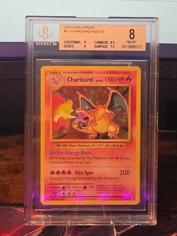2016 Charizard Holo Evolutions #11 BGS 8 NM-MT