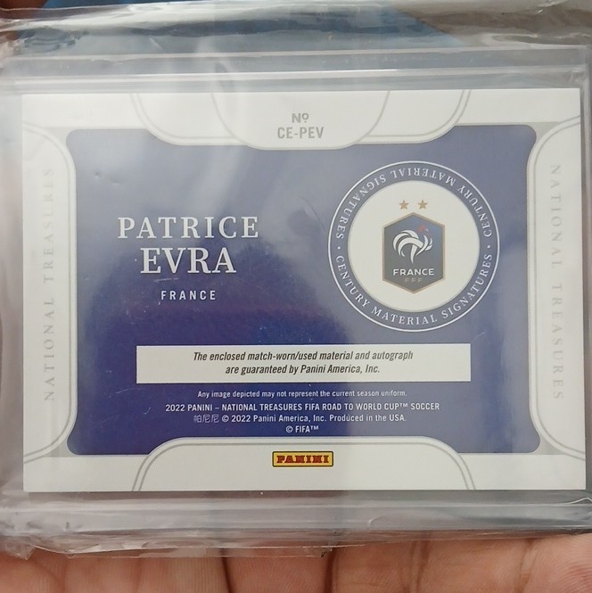 Panini 2022 National Treasures Road to FIFA World Cup Patrice Evra Auto /10 view 2