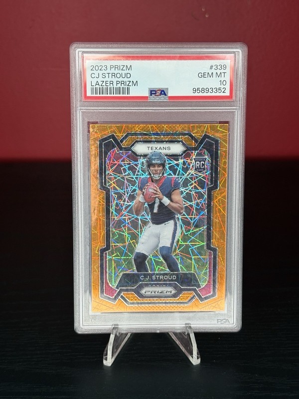 Panini 2023 Prizm C.J. Stroud Houston Texans #339 Lazer Rookie PSA 10