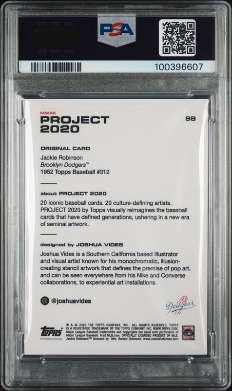 2020 Topps Project 2020 #98 Jackie Robinson PSA 9 MINT view 2