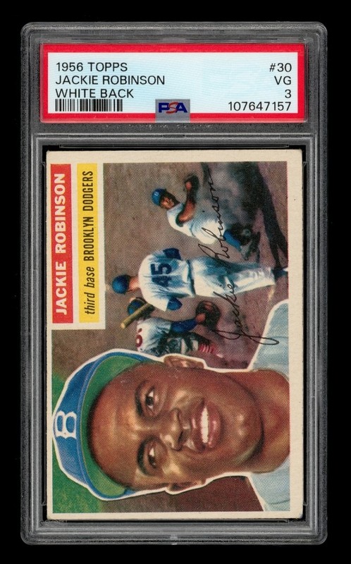 1956 Topps Set-Break # 30 Jackie Robinson White Back PSA 3 VG
