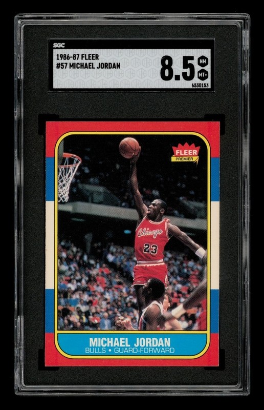 1986-87 Fleer Set-Break # 57 Michael Jordan Rookie SGC 8.5 NM MT+