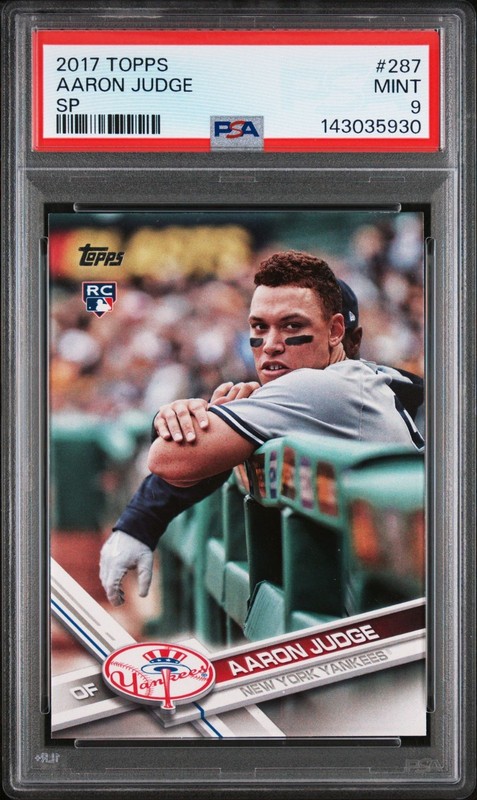 2017 Topps 287 Aaron Judge Sp Rookie RC PSA 9 MINT !