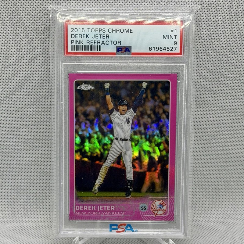 2015 Topps Chrome Derek Jeter #1 Pink Refractor PSA 9 Yankees