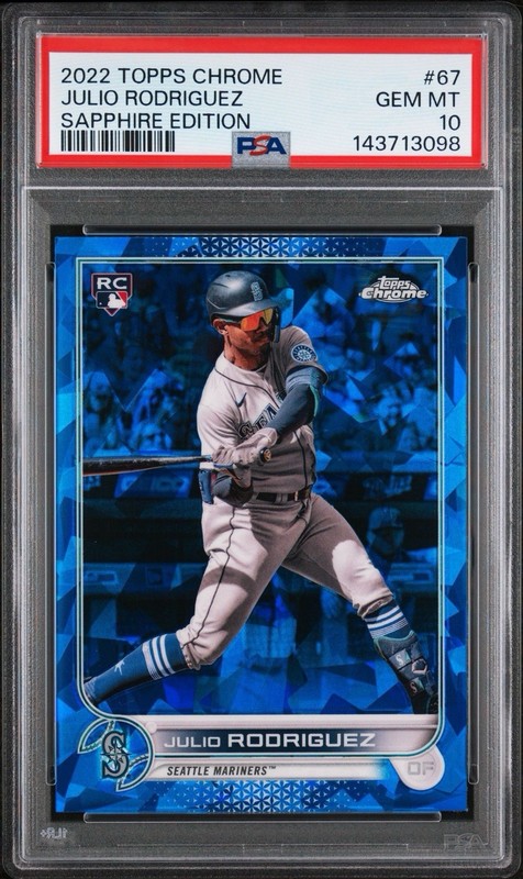 Julio Rodriguez Rookie 2022 Topps Chrome Sapphire Edition #67 RC Gem PSA 10 💎