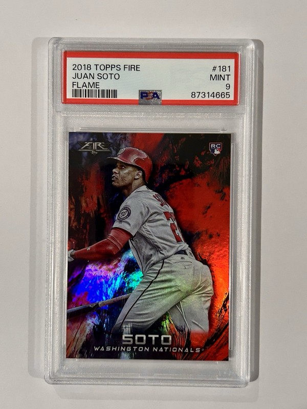 2018 Topps Fire - Juan Soto #181 Flame (RC) PSA 9 Washington Nationals Rookie