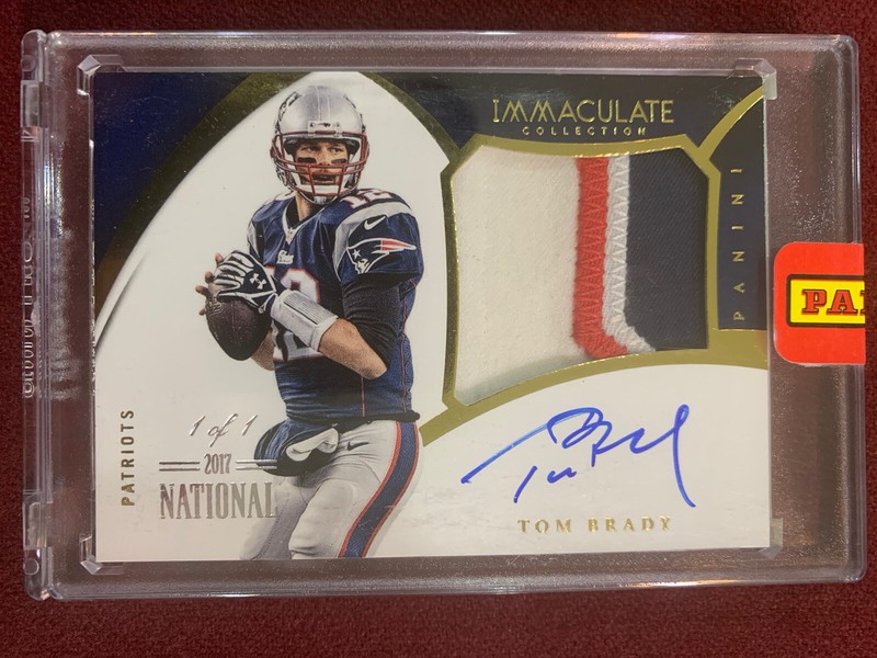 Tom Brady 2015 Immaculate Collection Game Used Patch Auto On Card True 1/1