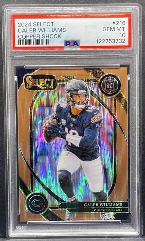 2024 Panini Select - Caleb Williams #216 Copper Shock /299 Rookie RC PSA 10 GEM