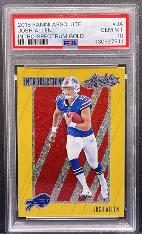 2018 Panini Absolute Introductions Josh Allen Gold Spectrum Rookie RC PSA 10 GEM