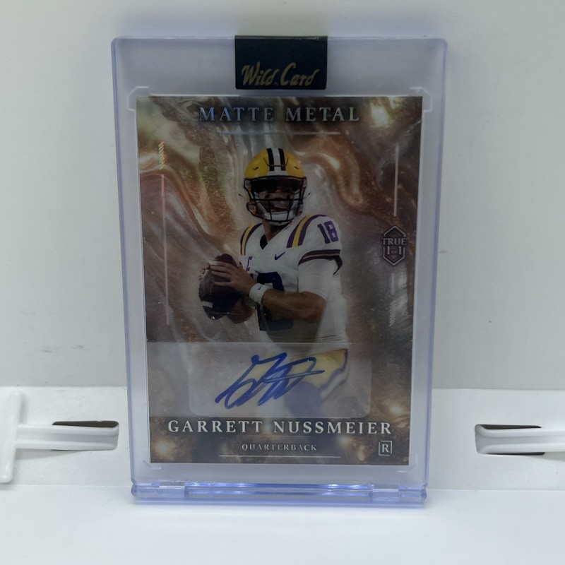 Garrett Nussmeier 2026 Wild Card Matte Metal Encased True Gold #1/1 Auto LSU KC