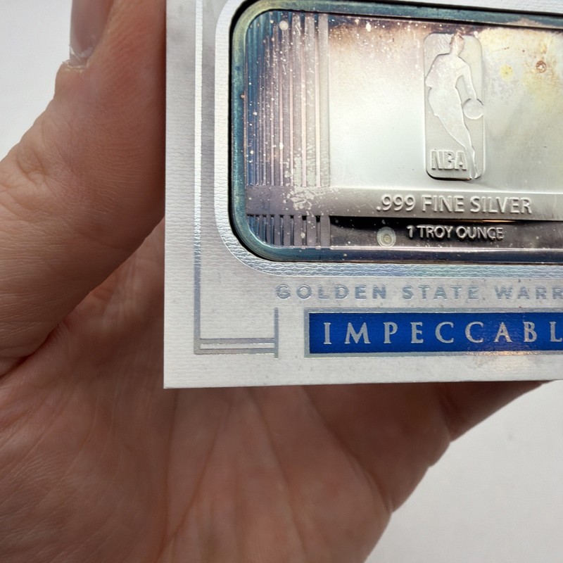 2016-17 Panini Impeccable LOGOMAN SILVER BAR Stephen Curry #1/16 Bookend RARE view 2