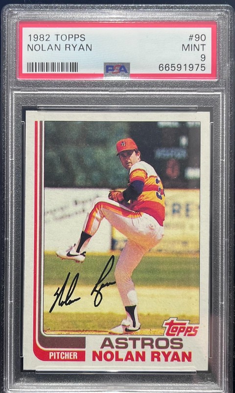 1982 Topps Set-Break # 90 Nolan Ryan PSA 9 MINT Moving on Up! view 1