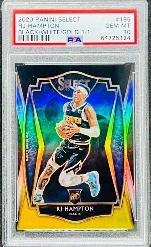 RJ Hampton 2020 Panini Select #277 Black White Gold Prizm RC 1/1 PSA 10