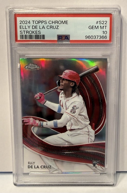 Topps 2024 Chrome Strokes Elly De La Cruz Rookie #S-22 PSA 10 Reds