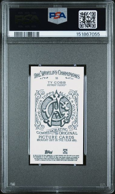 2025 Topps Allen & Ginter #55 Ty Cobb Mini A & G Back SP PSA 10 POP 1 view 2