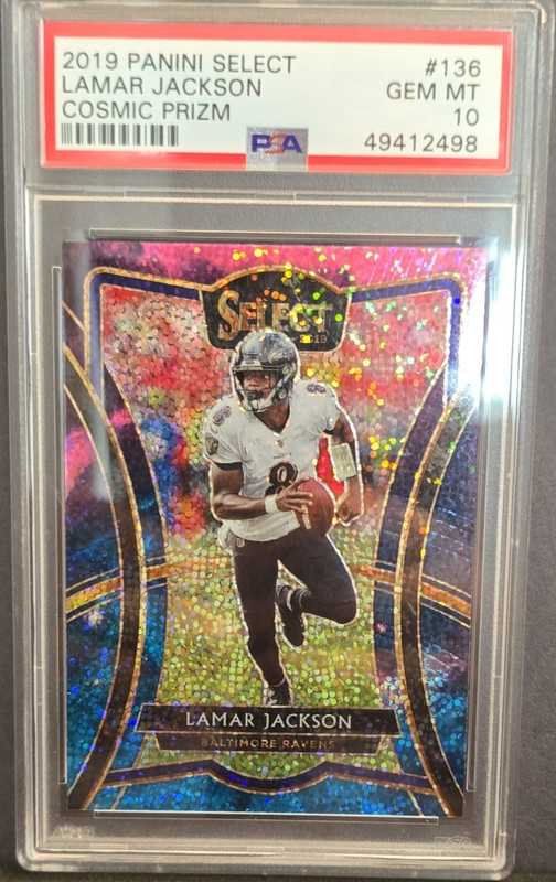 2019 Panini Select Lamar Jackson Cosmic Prizm #136 PSA 10 GEM MINT SSP MVP Raven