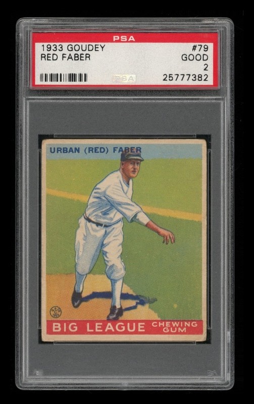 1933 Goudey Set-Break # 79 Red Faber PSA 2 GOOD